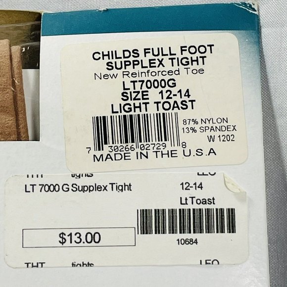 3 Pairs Girl's Tights Leo's Dancewear Brand Size 12-14 Light Toast LY7000G - Picture 3 of 9